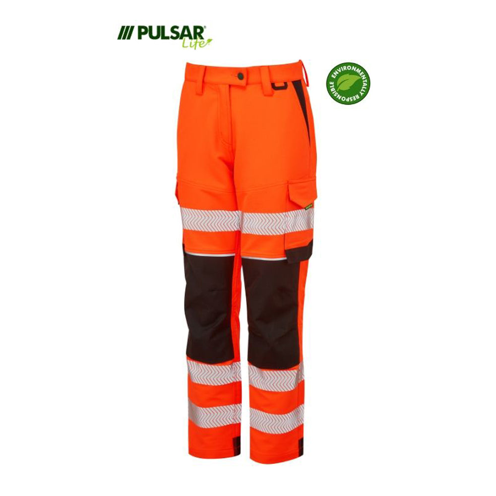 PULSAR® LIFE LFE972 GRS Women's Stretch Hi-Vis Combat Trouser Orange - Premium WOMENS HI-VIS TROUSERS from Pulsar - Just £84.19! Shop now at femaleworkwear.com