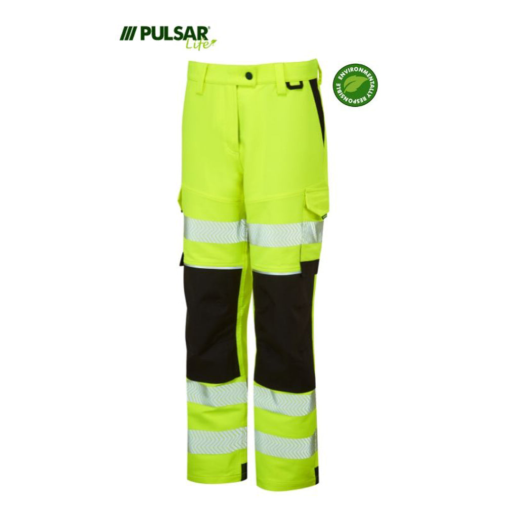 PULSAR® LIFE LFE971 GRS Women's Stretch Hi-Vis Combat Trouser Yellow - Premium WOMENS HI-VIS TROUSERS from Pulsar - Just £84.19! Shop now at femaleworkwear.com