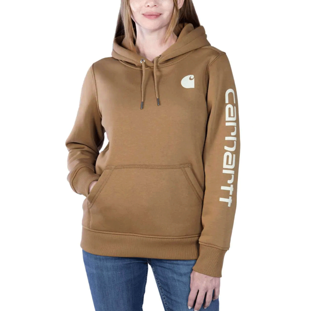 Carhartt 102791 Womens Clarksburg Relaxed Fit Midweight Logo Sleeve Sweatshirt - Premium WOMENS HOODIES from Carhartt - Just £47.37! Shop now at femaleworkwear.com