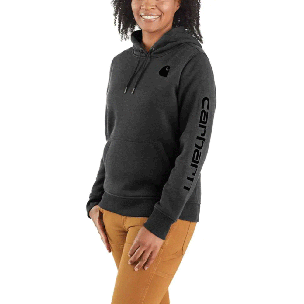 Carhartt 102791 Womens Clarksburg Relaxed Fit Midweight Logo Sleeve Sweatshirt - Premium WOMENS HOODIES from Carhartt - Just £47.37! Shop now at femaleworkwear.com