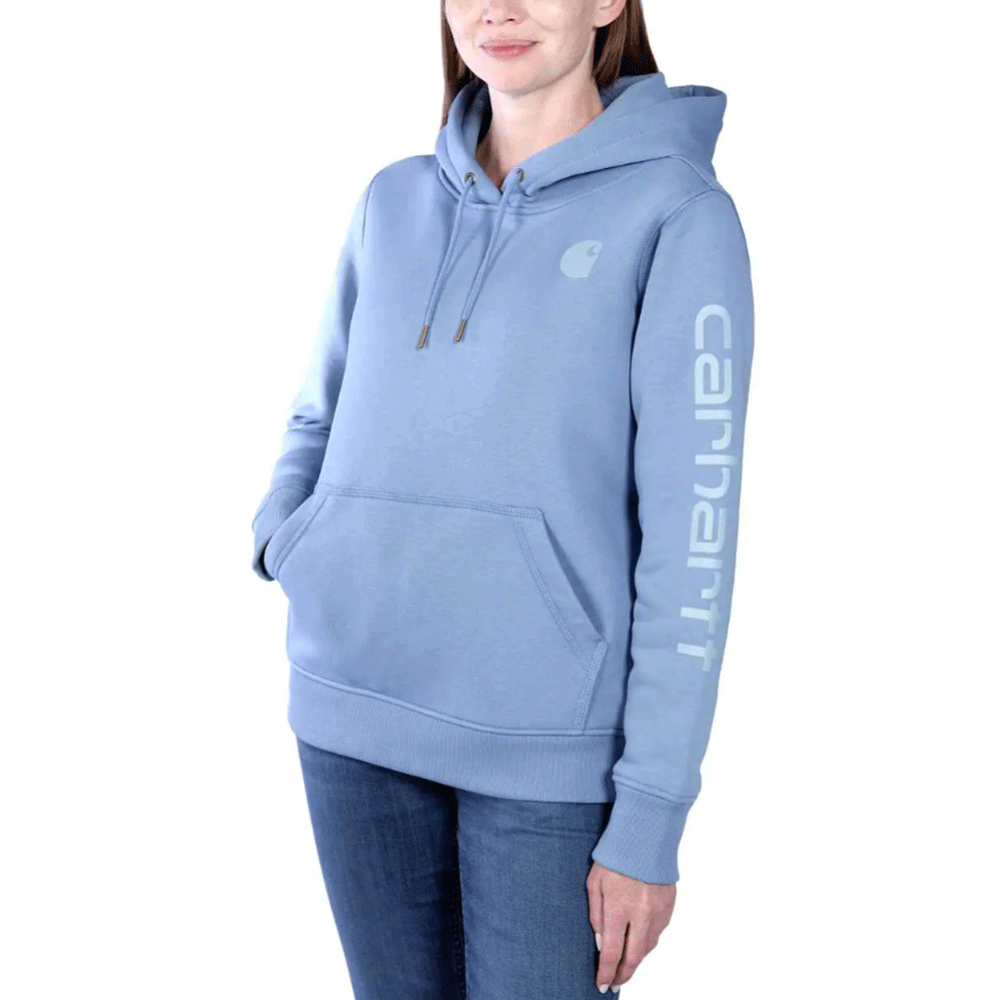 Carhartt 102791 Womens Clarksburg Relaxed Fit Midweight Logo Sleeve Sweatshirt - Premium WOMENS HOODIES from Carhartt - Just £47.37! Shop now at femaleworkwear.com