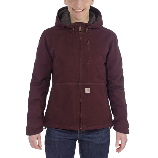 Carhartt 102248 Full Swing Womens Loose Fit Washed Duck Sherpa Lined Jacket Coat - Premium WOMENS JACKETS from Carhartt - Just £122.19! Shop now at femaleworkwear.com