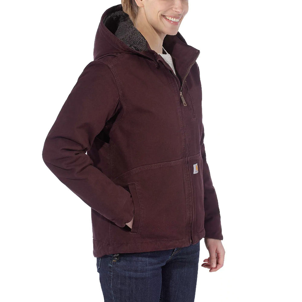 Carhartt 102248 Full Swing Womens Loose Fit Washed Duck Sherpa Lined Jacket Coat - Premium WOMENS JACKETS from Carhartt - Just £122.19! Shop now at femaleworkwear.com