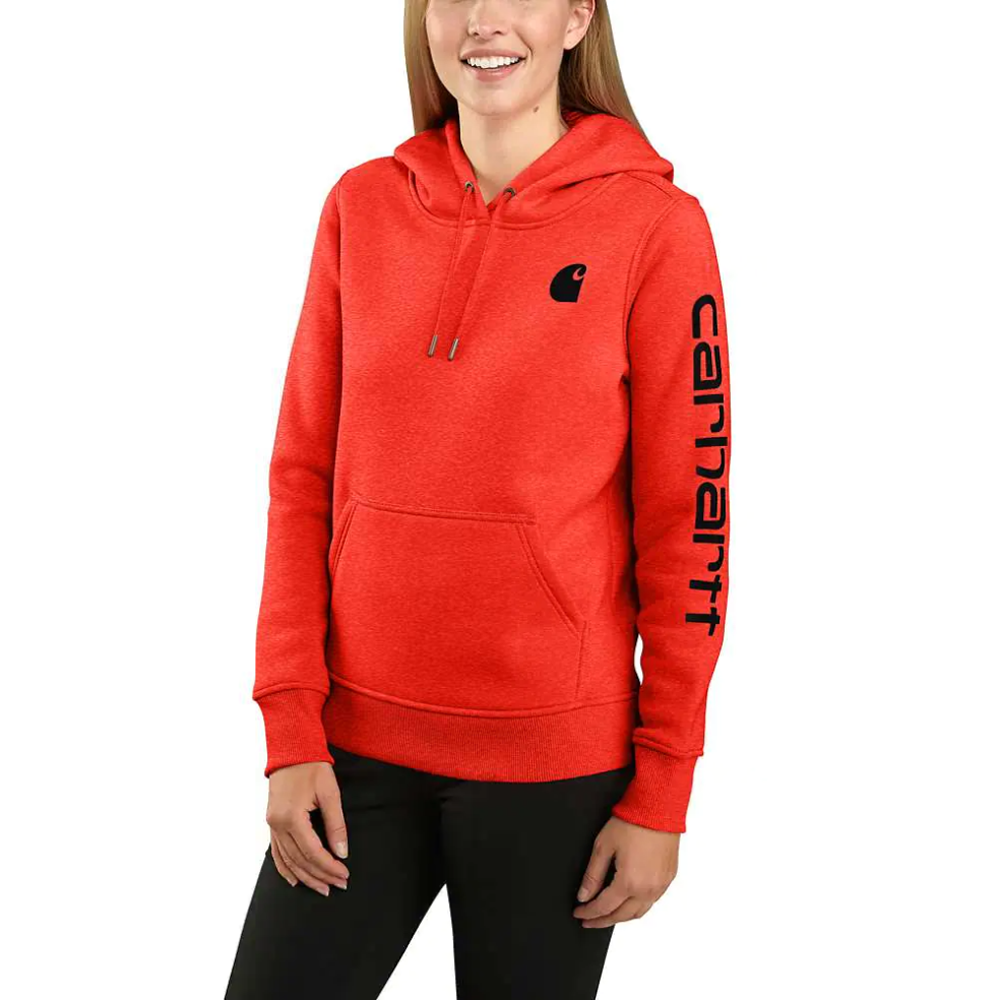 Carhartt 102791 Womens Clarksburg Relaxed Fit Midweight Logo Sleeve Sweatshirt - Premium WOMENS HOODIES from Carhartt - Just £47.37! Shop now at femaleworkwear.com