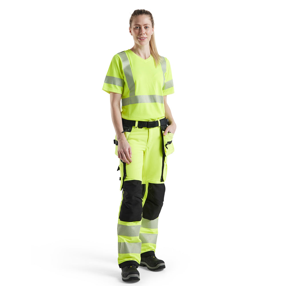 Blaklader 7197 Womens Hi-Vis 4-Way Stretch Holster Pocket Work Trouser - Premium WOMENS HI-VIS TROUSERS from Blaklader - Just £123.23! Shop now at femaleworkwear.com