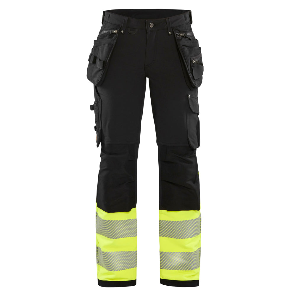 Blaklader 7193 Women's Hi-Vis 4-Way Stretch Holster Pocket Trousers - Premium WOMENS HI-VIS TROUSERS from Blaklader - Just £119.99! Shop now at femaleworkwear.com