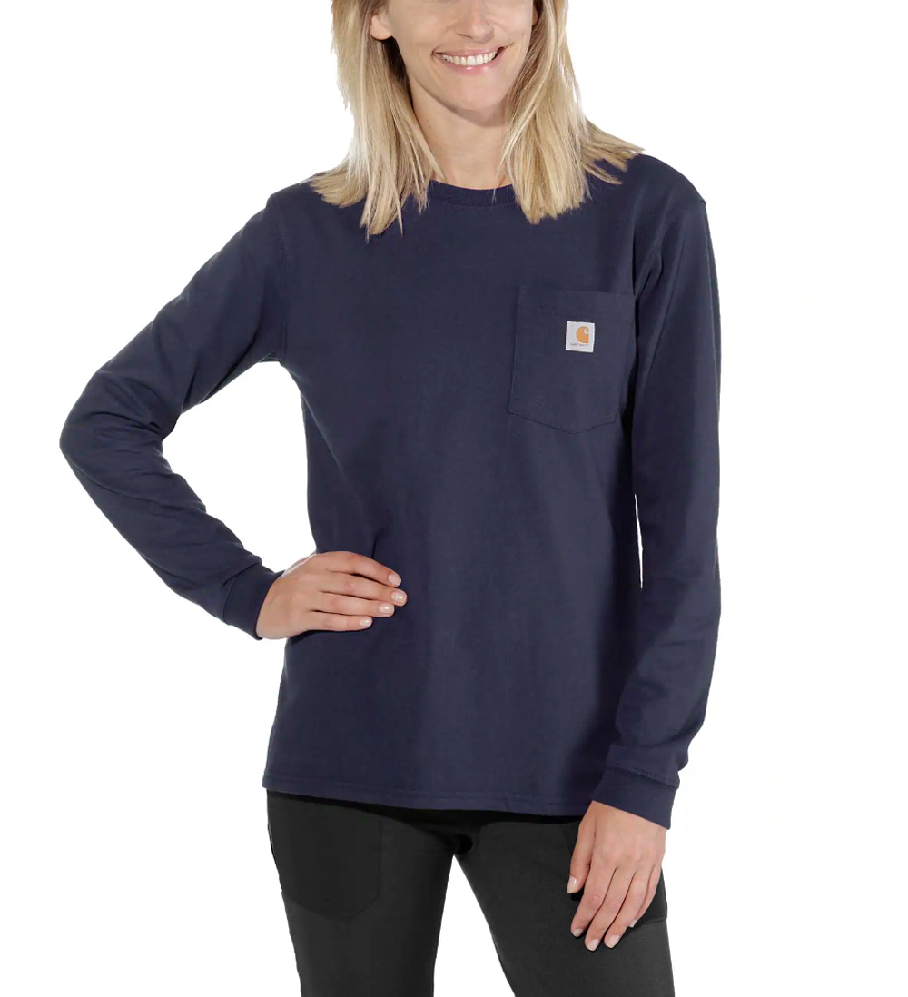 Carhartt 103244 Womens Heavyweight Loose Fit Long Sleeve Pocket T-Shirt - Premium WOMENS T-SHIRTS from Carhartt - Just £17.98! Shop now at femaleworkwear.com