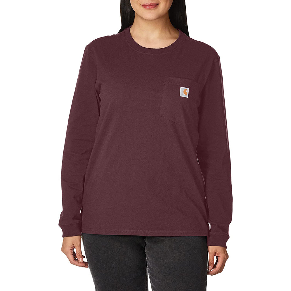 Carhartt 103244 Womens Heavyweight Loose Fit Long Sleeve Pocket T-Shirt - Premium WOMENS T-SHIRTS from Carhartt - Just £17.98! Shop now at femaleworkwear.com