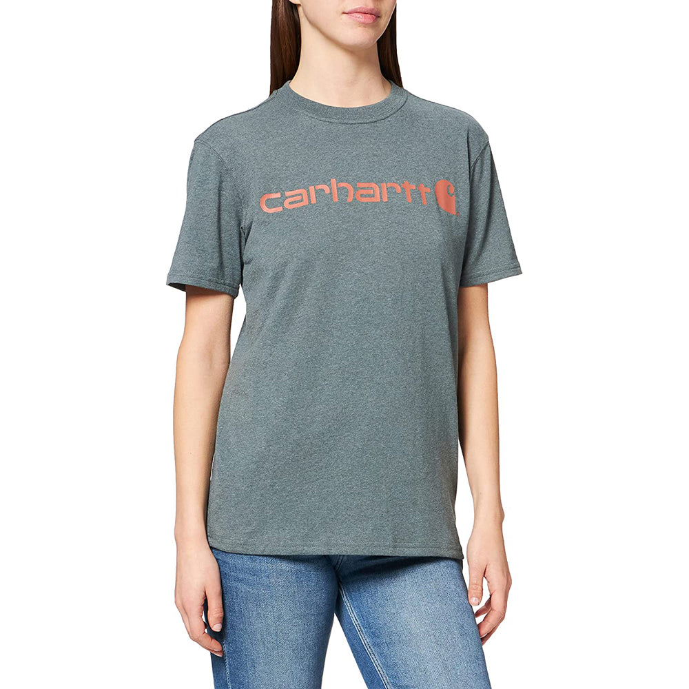 Carhartt 103592 Womens Loose Fit Heavyweight Short Sleeve Logo Graphic T-Shirt - Premium WOMENS T-SHIRTS from Carhartt - Just £17.02! Shop now at femaleworkwear.com