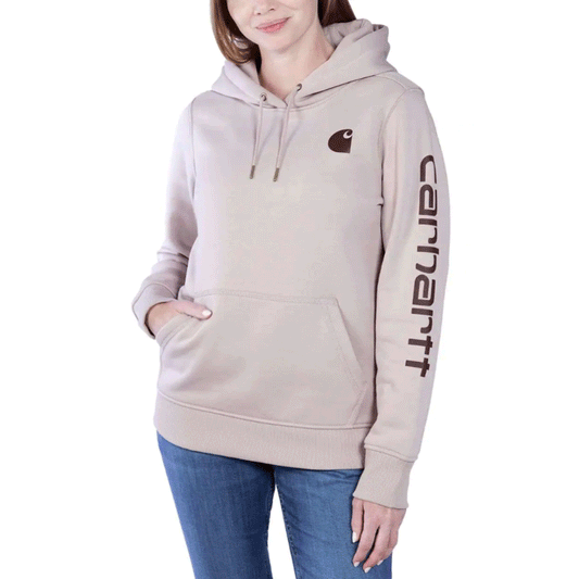 Carhartt 102791 Womens Clarksburg Relaxed Fit Midweight Logo Sleeve Sweatshirt - Premium WOMENS HOODIES from Carhartt - Just £47.37! Shop now at femaleworkwear.com