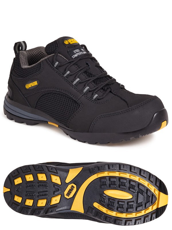 Apache AP318SM Mesh Black Safety Work Boot Trainer Steel Toe Cap - Premium SAFETY TRAINERS from Apache - Just £46.53! Shop now at femaleworkwear.com