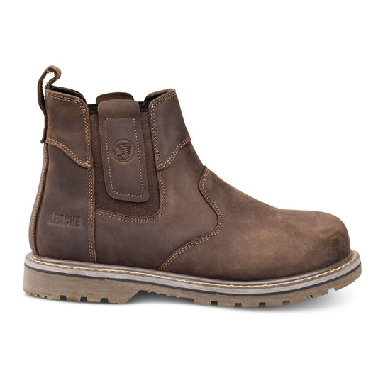 Apache Crater Brown Crazy Horse Leather Dealer Work Boot - Premium SAFETY DEALER BOOTS from Apache - Just £45.28! Shop now at femaleworkwear.com