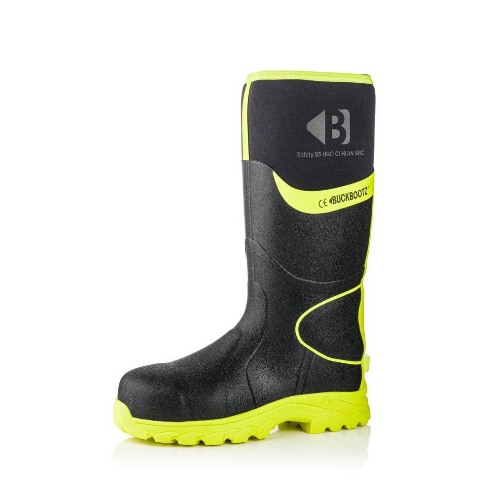 Buckler BBZ8000 S5 360° High Visibility Neoprene / Rubber Safety Wellington Boot with Ankle Protection Only Buy Now at Female Workwear!