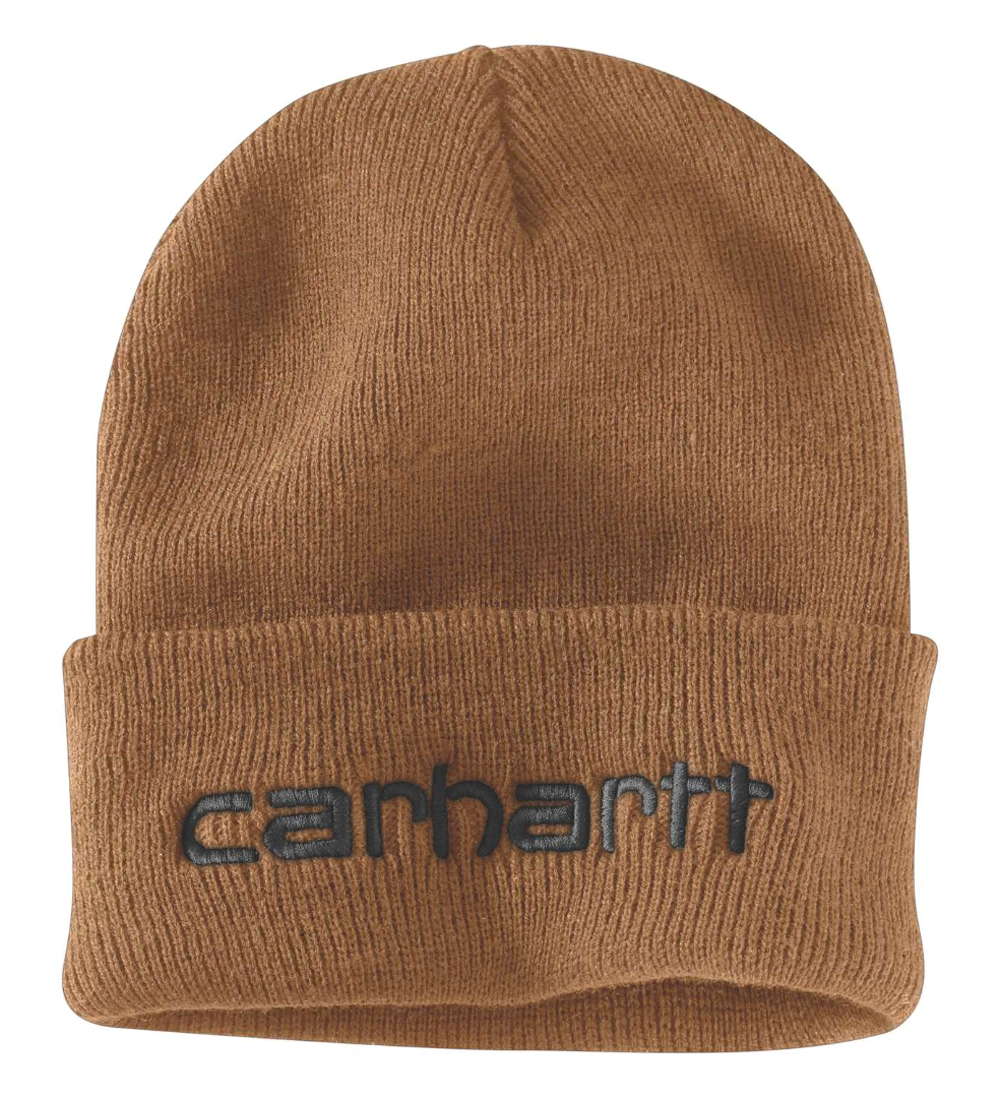 Carhartt 104068 Knitted Insulated Logo Graphic Cuffed Beanie Hat Only Buy Now at Workwear Nation!