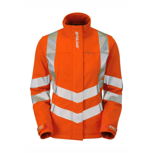 PULSAR PR707 Rail Spec Ladies Hi-Vis Soft Shell Jacket - Premium WOMENS HI-VIS JACKETS from PULSAR - Just £64.39! Shop now at femaleworkwear.com