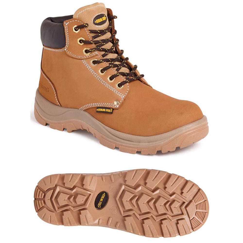 Sterling Steel SS819CM Wheat Nubuck Leather Lightweight Safety Boot S3 - Premium SAFETY BOOTS from Apache - Just £36.86! Shop now at femaleworkwear.com