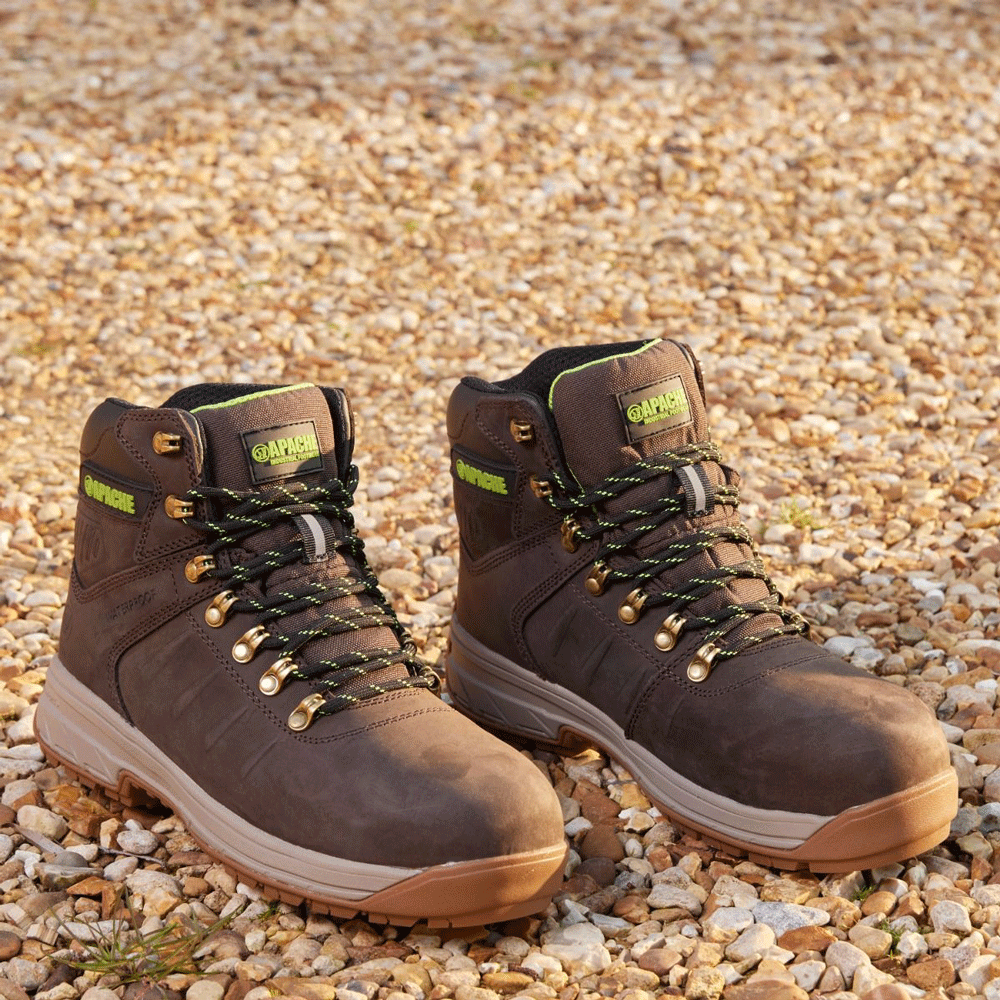 Apache Moose Jaw Leather Waterproof Safety Boot Brown - Premium SAFETY BOOTS from Apache - Just £57.56! Shop now at femaleworkwear.com