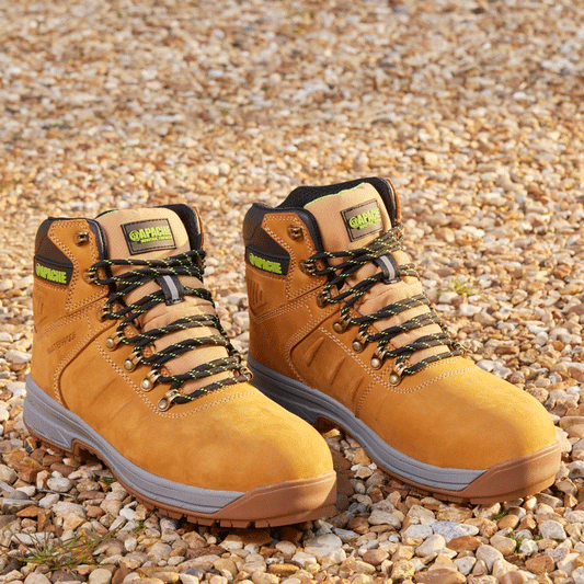 Apache Moose Jaw Leather Waterproof Safety Boot Wheat - Premium SAFETY BOOTS from Apache - Just £57.56! Shop now at femaleworkwear.com