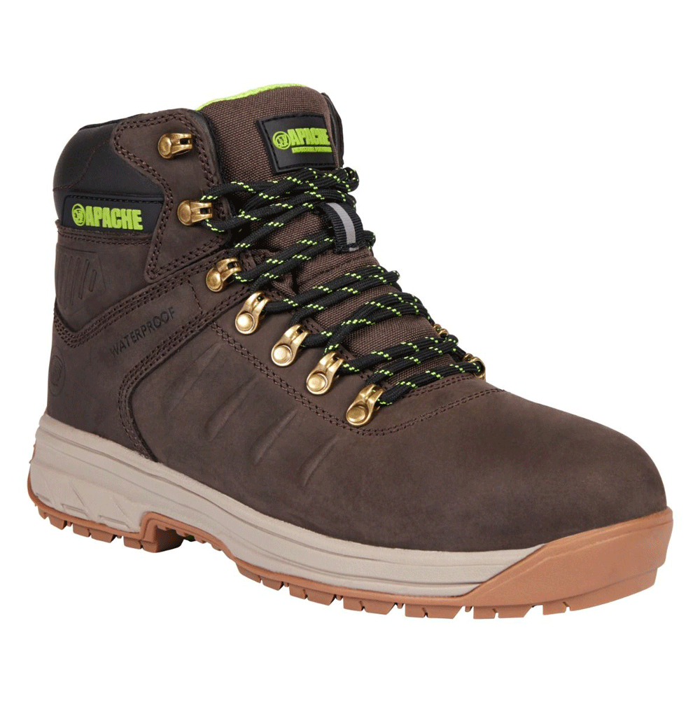 Apache Moose Jaw Leather Waterproof Safety Boot Brown - Premium SAFETY BOOTS from Apache - Just £57.56! Shop now at femaleworkwear.com