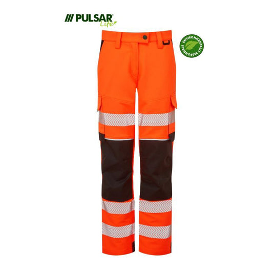 PULSAR® LIFE LFE972 GRS Women's Stretch Hi-Vis Combat Trouser Orange - Premium WOMENS HI-VIS TROUSERS from Pulsar - Just £84.19! Shop now at femaleworkwear.com