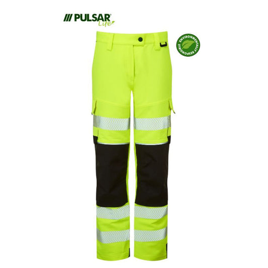 PULSAR® LIFE LFE971 GRS Women's Stretch Hi-Vis Combat Trouser Yellow - Premium WOMENS HI-VIS TROUSERS from Pulsar - Just £84.19! Shop now at femaleworkwear.com