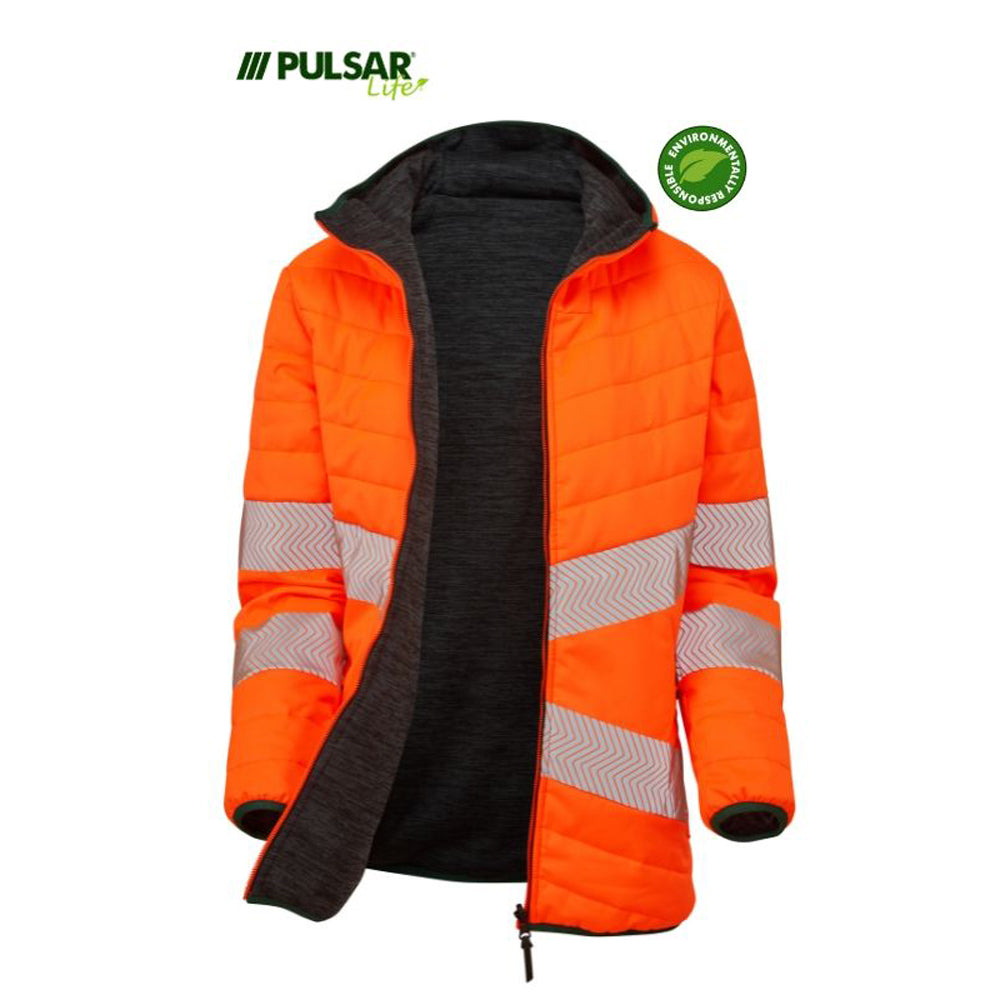 PULSAR® LIFE LFE963 GRS Women's Reversible Hi-Vis Puffer Jacket Orange - Premium WOMENS HI-VIS JACKETS from Pulsar - Just £105.25! Shop now at femaleworkwear.com